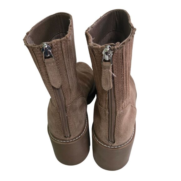 Dolce Vita Hopper Tan Suede Lug Sole Zip Closure Ankle Boots Size 9M - Picture 6 of 9